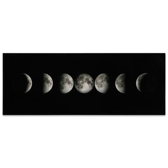 Empire Art Direct Vetro De Arte 63" x 24" Moon Frameless Free Floating Reverse Printed Tempered Glass Wall Art